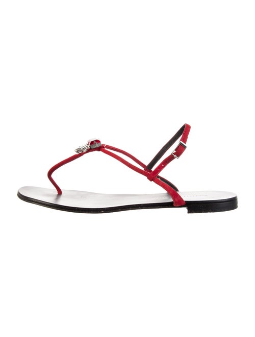Giuseppe Zanotti Leather Colorblock Pattern T-Strap Sandals