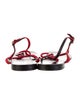 Giuseppe Zanotti Leather Colorblock Pattern T-Strap Sandals