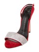 Giuseppe Zanotti Suede Crystal Embellishments Slingback Sandals