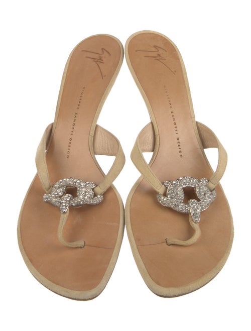 Giuseppe Zanotti Leather Crystal Embellishments Slides