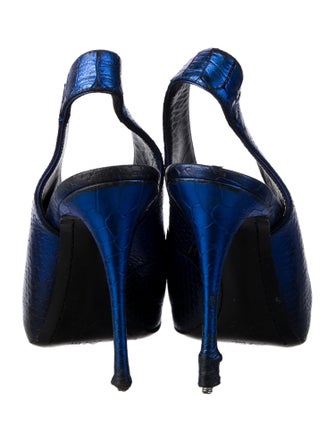Giuseppe Zanotti Leather Animal Print Slingback Pumps