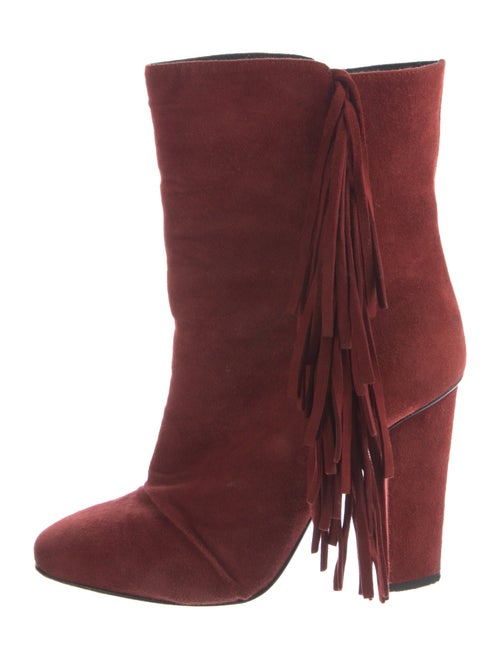 Giuseppe Zanotti Suede Fringe Trim Accent Boots