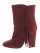 Giuseppe Zanotti Suede Fringe Trim Accent Boots