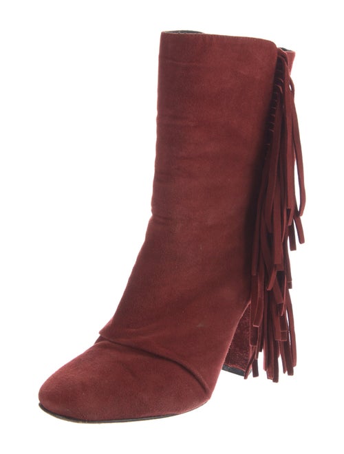 Giuseppe Zanotti Suede Fringe Trim Accent Boots