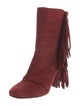 Giuseppe Zanotti Suede Fringe Trim Accent Boots