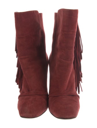 Giuseppe Zanotti Suede Fringe Trim Accent Boots