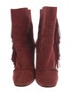 Giuseppe Zanotti Suede Fringe Trim Accent Boots