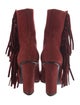 Giuseppe Zanotti Suede Fringe Trim Accent Boots