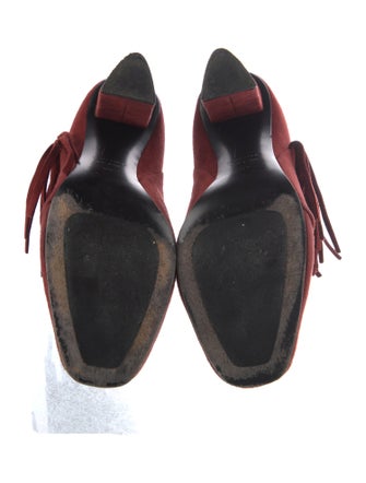 Giuseppe Zanotti Suede Fringe Trim Accent Boots