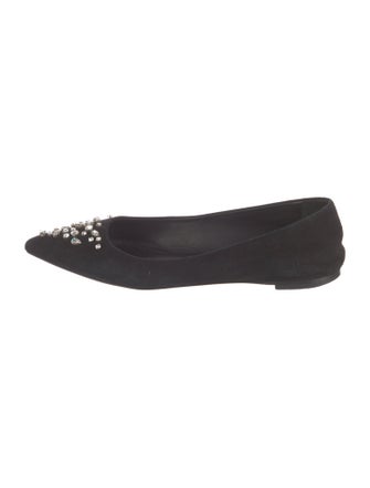 Giuseppe Zanotti Suede Crystal Embellishments Flats
