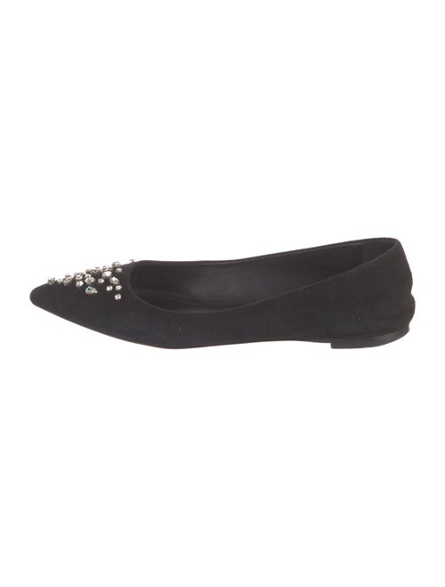 Giuseppe Zanotti Suede Crystal Embellishments Flats