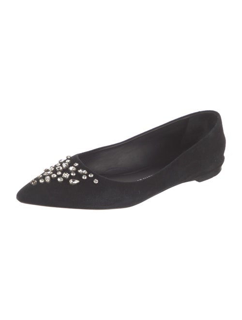 Giuseppe Zanotti Suede Crystal Embellishments Flats