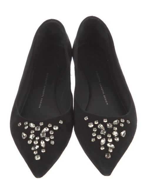Giuseppe Zanotti Suede Crystal Embellishments Flats