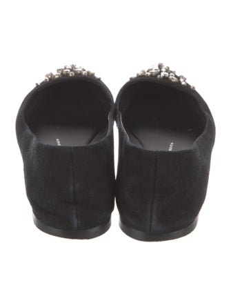 Giuseppe Zanotti Suede Crystal Embellishments Flats