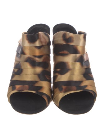 Giuseppe Zanotti Satin Animal Print Mules