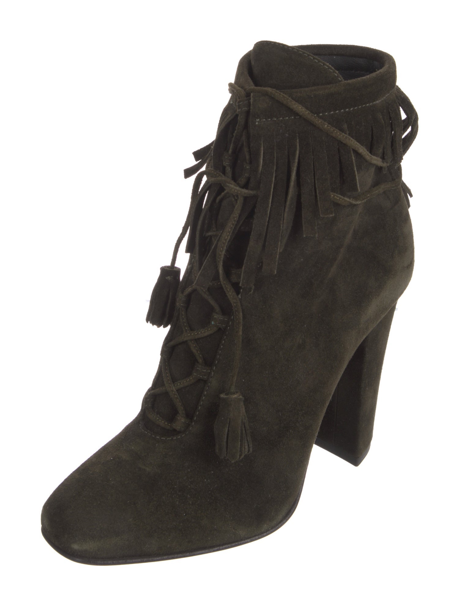 Giuseppe Zanotti Suede Fringe Trim Accent Boots