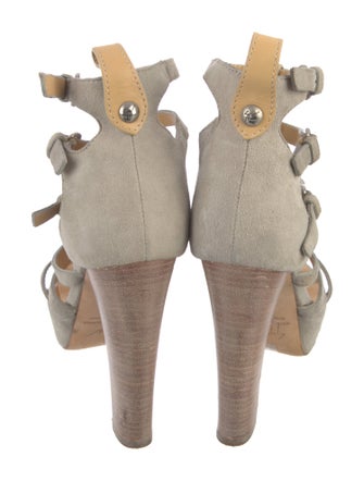 Giuseppe Zanotti Suede Cutout Accent Gladiator Sandals