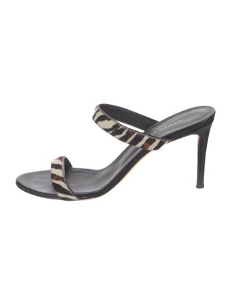 Giuseppe Zanotti Ponyhair Animal Print Slides