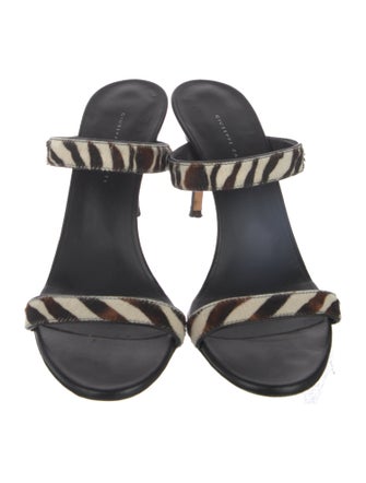 Giuseppe Zanotti Ponyhair Animal Print Slides