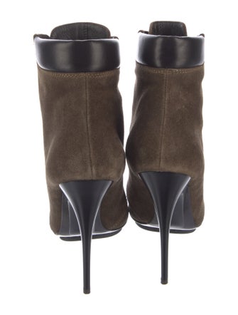 Giuseppe Zanotti Suede Leather Trim Embellishment Lace-Up Boots