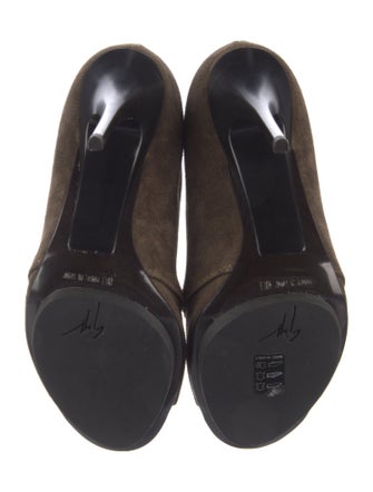 Giuseppe Zanotti Suede Leather Trim Embellishment Lace-Up Boots