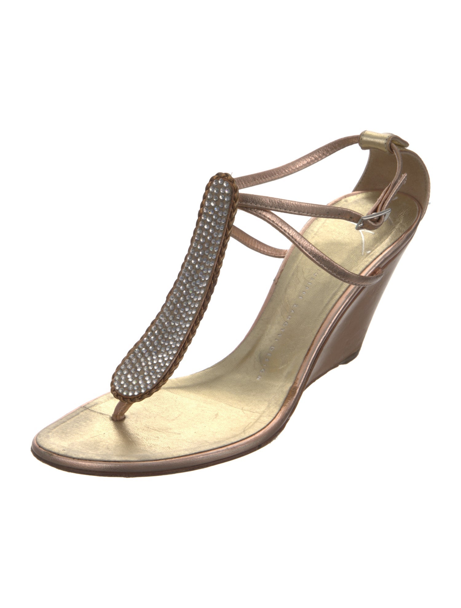 Giuseppe Zanotti Leather Animal Print T-Strap Sandals