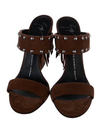 Giuseppe Zanotti Suede Studded Accents Slides