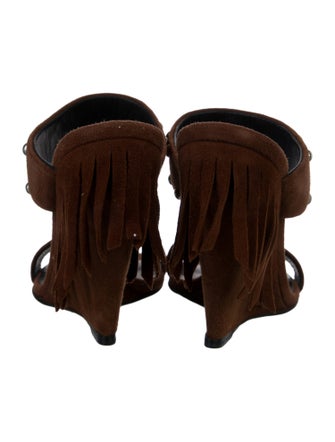 Giuseppe Zanotti Suede Studded Accents Slides