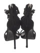 Giuseppe Zanotti Suede Crystal Embellishments T-Strap Sandals