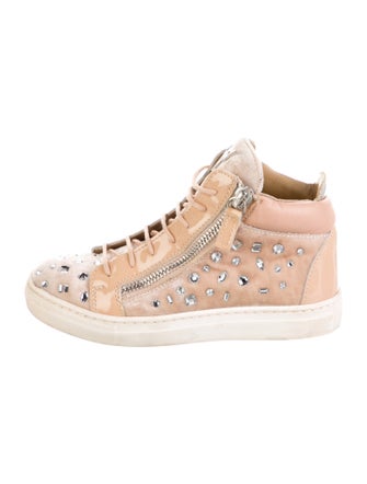 Giuseppe Zanotti Girls' Velvet High Top Sneakers
