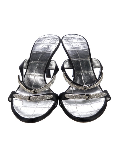 Giuseppe Zanotti Satin Crystal Embellishments Slides