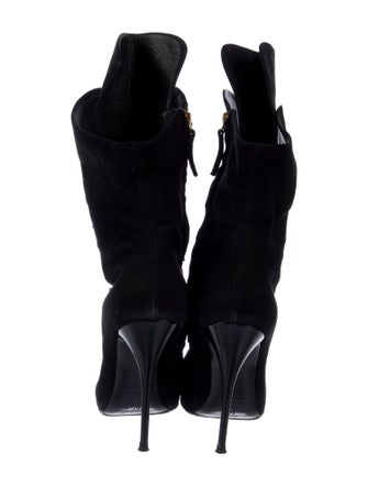 Giuseppe Zanotti Suede Chain-Link Accents Lace-Up Boots