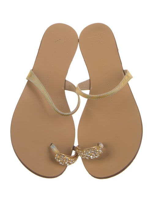 Giuseppe Zanotti Leather Crystal Embellishments Slides