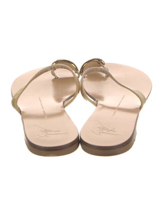 Giuseppe Zanotti Leather Crystal Embellishments Slides