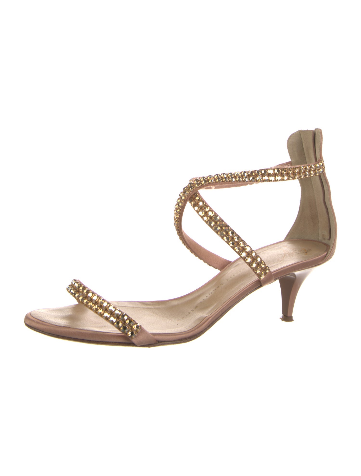 Giuseppe Zanotti Satin Crystal Embellishments Sandals