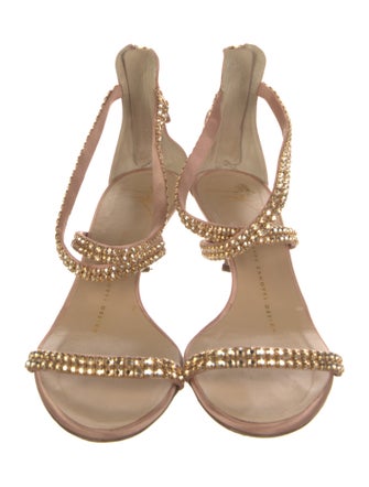 Giuseppe Zanotti Satin Crystal Embellishments Sandals