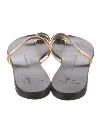 Giuseppe Zanotti Leather Crystal Embellishments Slides