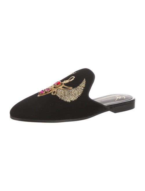 Giuseppe Zanotti Velvet Crystal Embellishments Mules