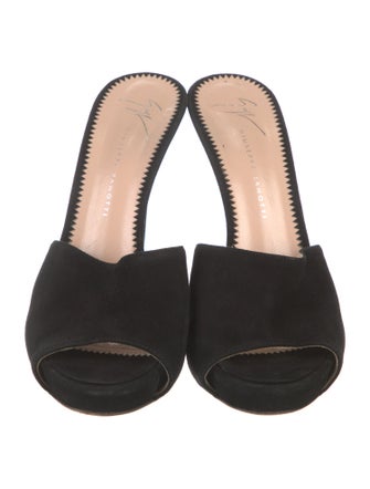 Giuseppe Zanotti Suede Floral Print Mules