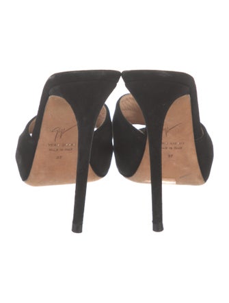 Giuseppe Zanotti Suede Floral Print Mules