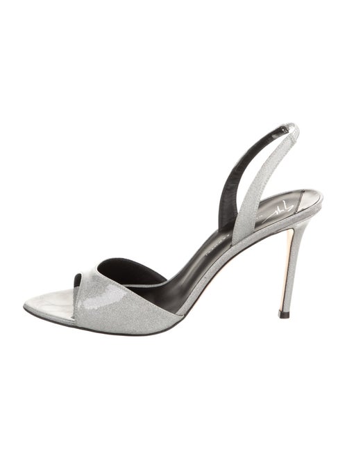Giuseppe Zanotti Patent Leather Crystal Embellishments Slingback Sandals