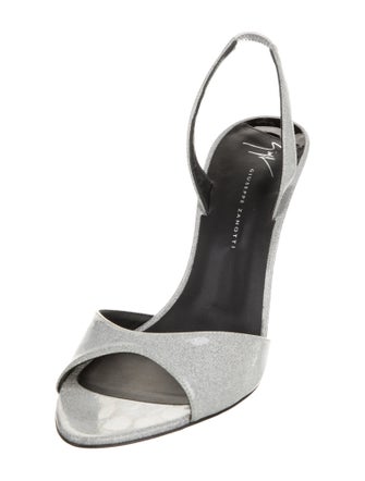 Giuseppe Zanotti Patent Leather Crystal Embellishments Slingback Sandals