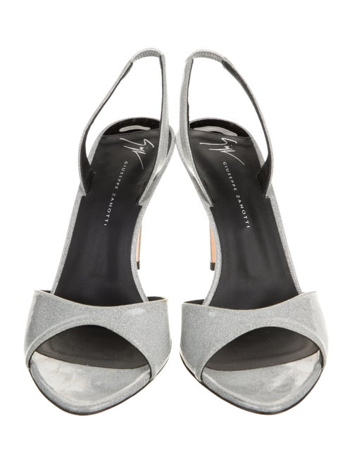 Giuseppe Zanotti Patent Leather Crystal Embellishments Slingback Sandals