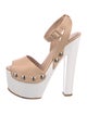 Giuseppe Zanotti Leather Studded Accents Slingback Sandals