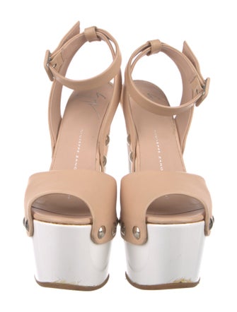 Giuseppe Zanotti Leather Studded Accents Slingback Sandals