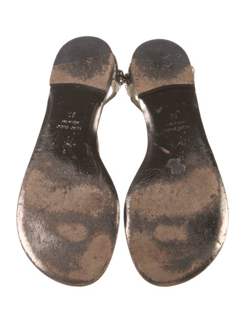 Giuseppe Zanotti Embossed Leather Studded Accents T-Strap Sandals