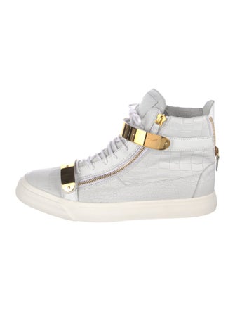 Giuseppe Zanotti Embossed Leather Colorblock Pattern Sneakers