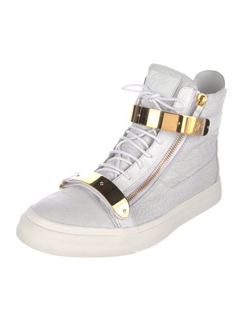 Giuseppe Zanotti Embossed Leather Colorblock Pattern Sneakers