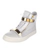 Giuseppe Zanotti Embossed Leather Colorblock Pattern Sneakers