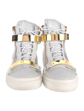 Giuseppe Zanotti Embossed Leather Colorblock Pattern Sneakers
